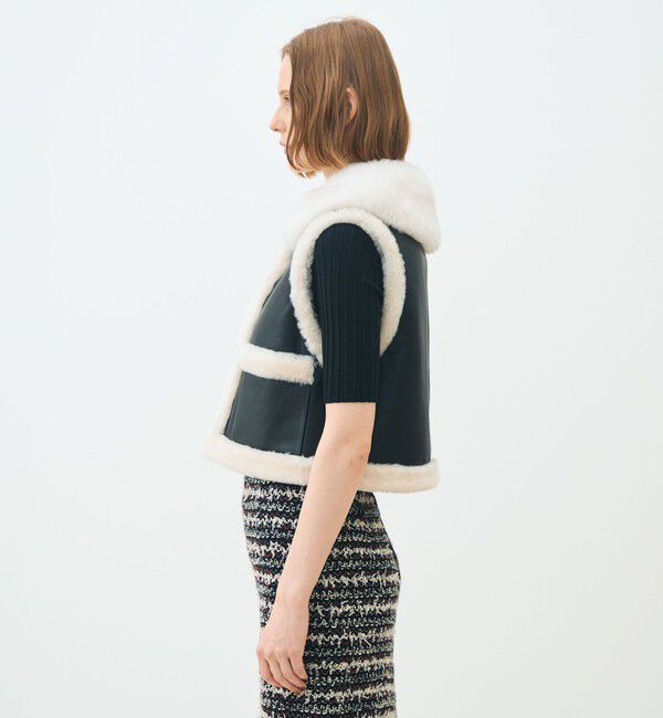 TOMORROWLAND collection「ナッパランムートン リムーバルカラージレ」|ダウンベスト・ベスト|