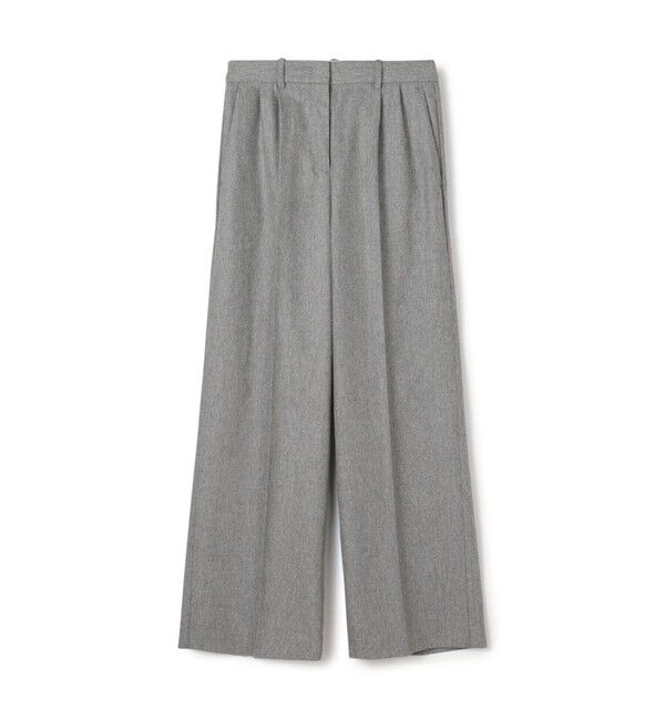 DES PRES「ポプリンメルトン タックワイドパンツ」|スラックス|13 ライトグレー
