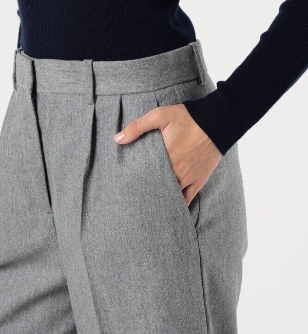 DES PRES「ポプリンメルトン タックワイドパンツ」|スラックス|