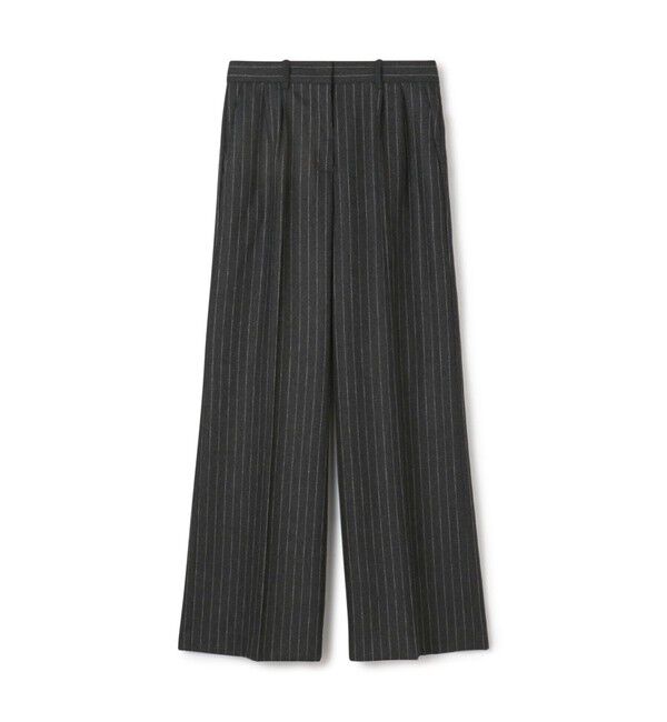 DES PRES「ポプリンメルトン タックワイドパンツ」|スラックス|18 ブラック系