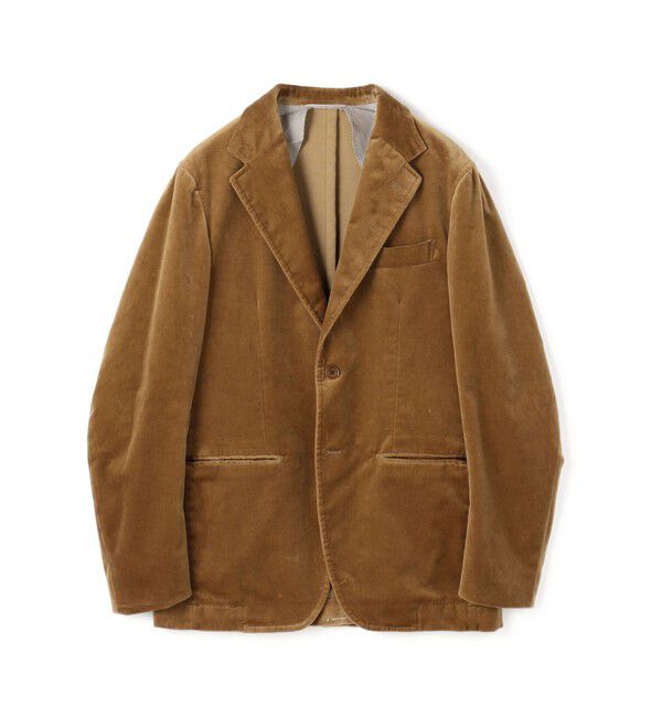 TOMORROWLAND MENS「ウォッシュドベルベット シングルブレステッド 2Bジャケット PONTOGLIO」|テーラードジャケット|45 キャメル