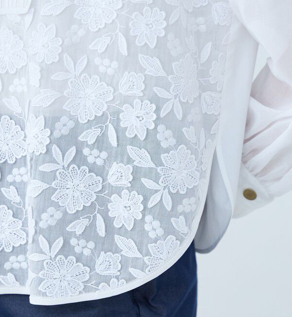TOMORROWLAND collection「ホワイトコンビネーション ボウタイブラウス」|シャツ・ブラウス|