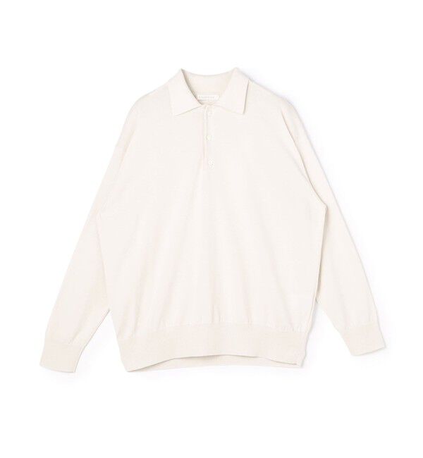 GALERIE VIE「プレーンコットン ポロプルオーバー」|ニット・セーター|13 ライトグレー