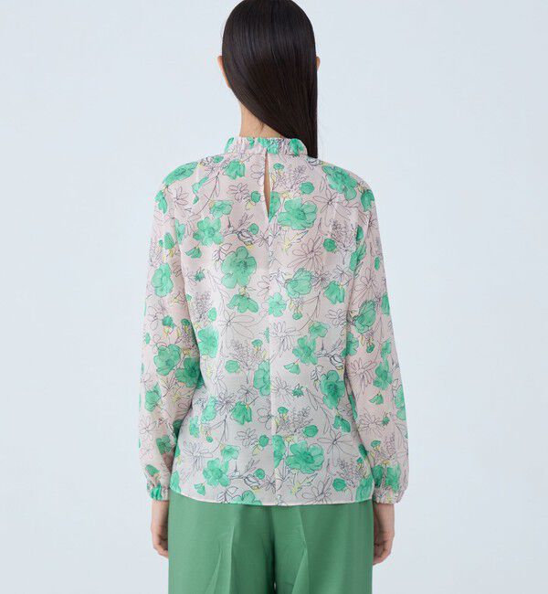 TOMORROWLAND collection「アネモネプリント ギャザースタンドカラーブラウス」|シャツ・ブラウス|