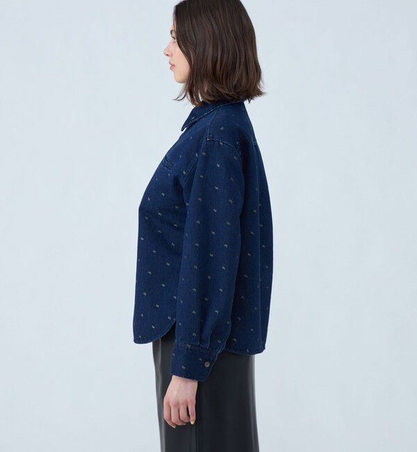 MACPHEE「デニムスパークジャカード レギュラーシャツ」|シャツ・ブラウス|