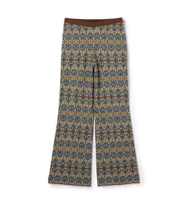 CABaN「コットンカシミヤストレッチ ジャカードプリントニットパンツ」|その他|48 ダークブラウン系