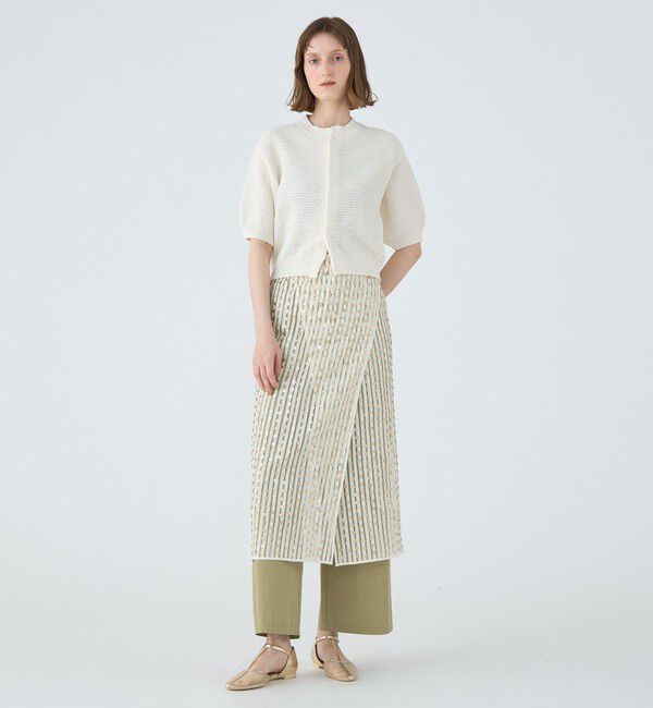 MACPHEE「ストライプスパンコール ラップミディスカート」|スカート|