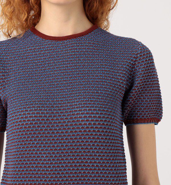 MACPHEE「コットンナイロンラメボーダー クルーネックプルオーバー」|ニット・セーター|