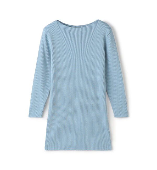 GALERIE VIE「ギザコットンリブ ボートネックプルオーバー」|ニット・セーター|63 ライトブルー