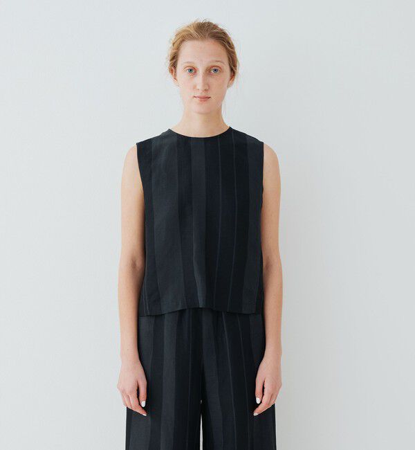 GALERIE VIE「リネンキュプラシルクコンパクト スリーブレス プルオーバーシャツ」|シャツ・ブラウス|