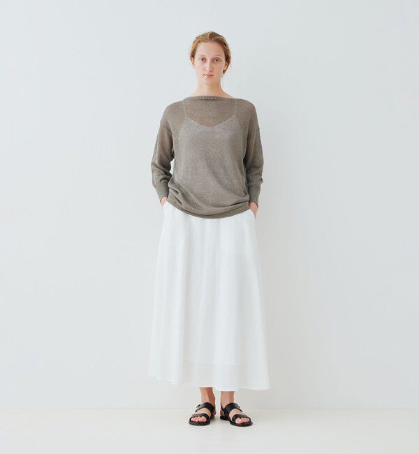 GALERIE VIE「リブコンビフレンチリネン Aラインマキシスカート」|フレア|