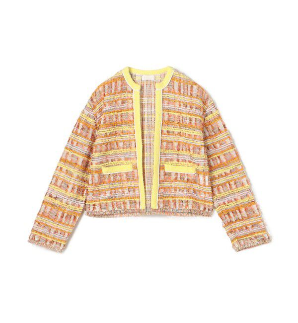 Ballsey「マテリアルミックスツイード ショートカーディガン」|カーディガン|24 オレンジ系