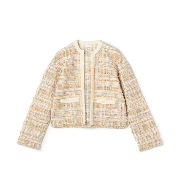 Ballsey「マテリアルミックスツイード ショートカーディガン」|カーディガン|42 ベージュ系