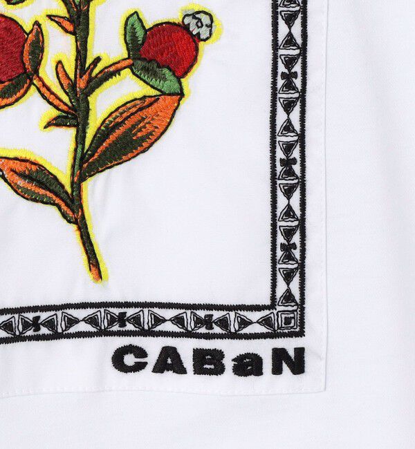 CABaN「スビンコットン ビンテージフラワーエンブロイダリーTシャツ」|Tシャツ・カットソー|