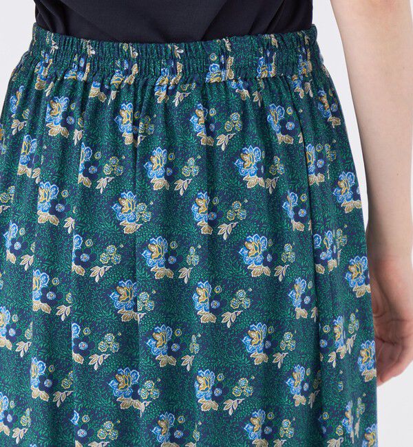 SOULEIADO「レーヨンプリント ティアードフリルスカート」|フレア|