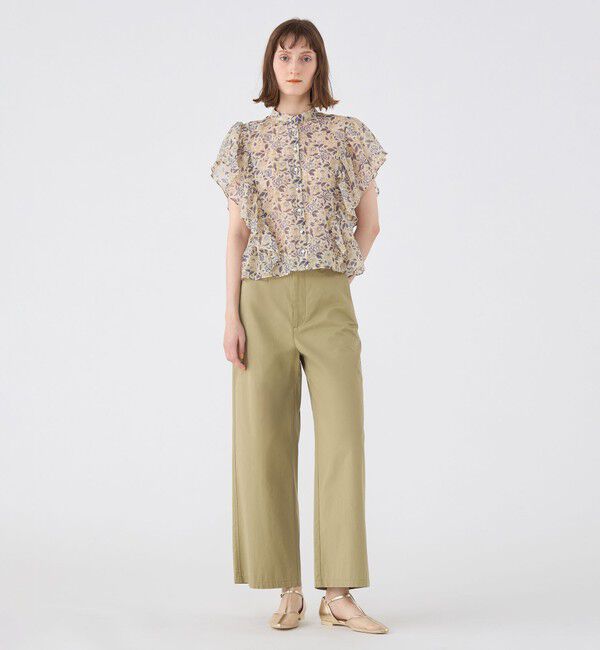 SOULEIADO「コットンポリエステルプリント バタフライスリーブブラウス」|シャツ・ブラウス|