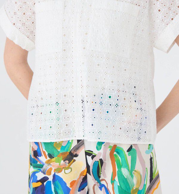 Ballsey「ボイルスクエアエンブロイダリー パッチポケットブラウス」|シャツ・ブラウス|