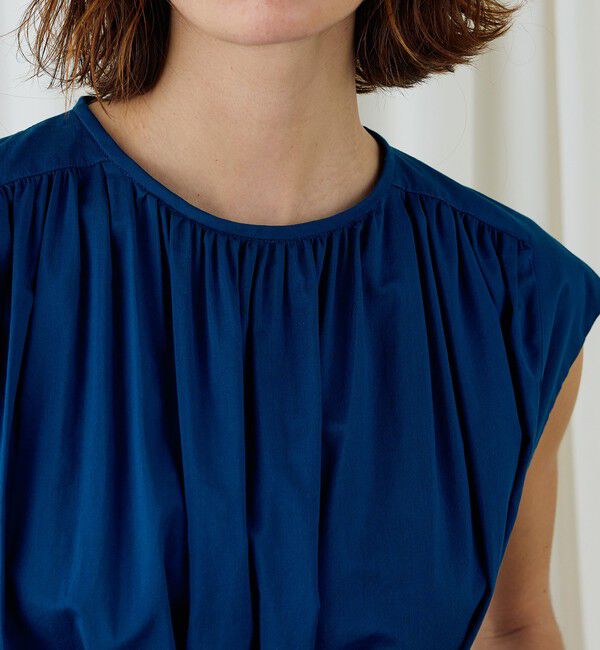 DES PRES「コットンシルクタイプライター スクエアスリーブワンピース」|ワンピース|