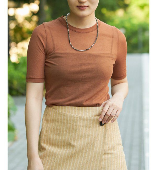 IENA LA BOUCLE「《追加》IENA LA BOUCLE 水撚りガスフライス半袖プルオーバー」|Tシャツ・カットソー|