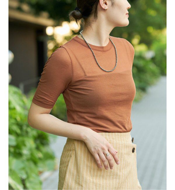 IENA LA BOUCLE「《追加》IENA LA BOUCLE 水撚りガスフライス半袖プルオーバー」|Tシャツ・カットソー|