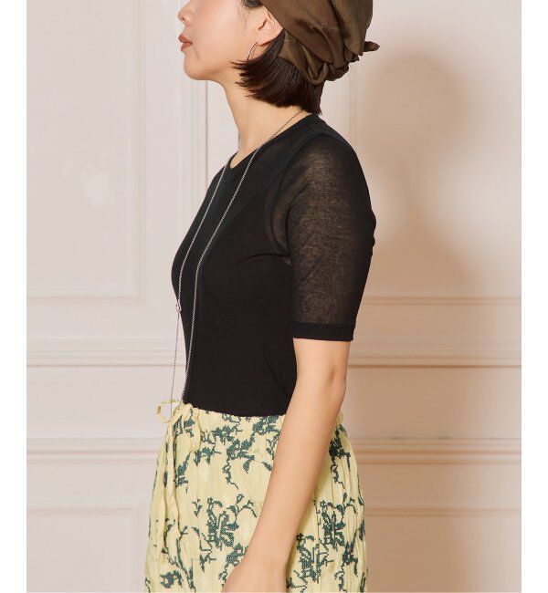 IENA LA BOUCLE「《追加》IENA LA BOUCLE 水撚りガスフライス半袖プルオーバー」|Tシャツ・カットソー|