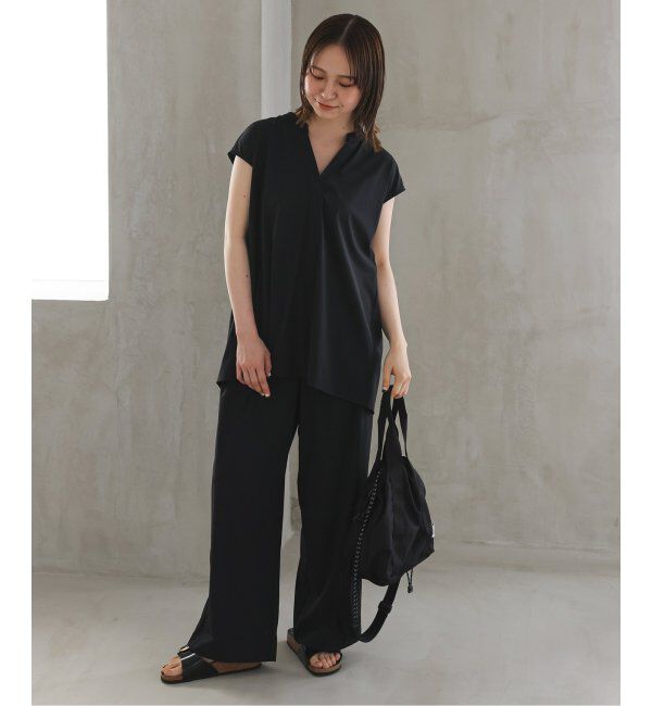 SLOBE IENA「《防しわ性/撥水/接触冷感/2枚セット》ナイロンブラウス&times;パンツセット」|シャツ・ブラウス|