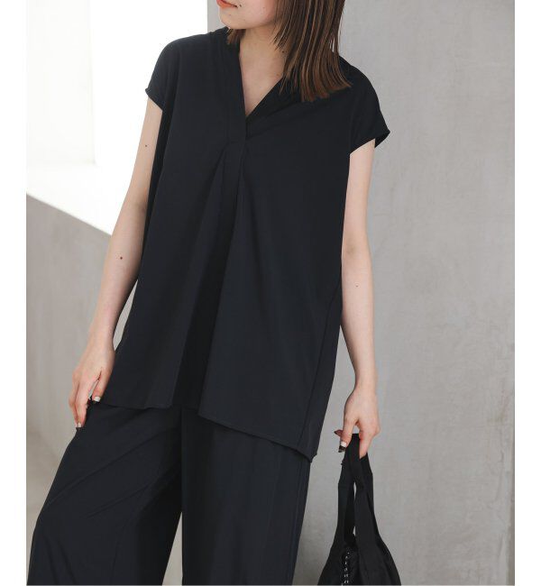 SLOBE IENA「《防しわ性/撥水/接触冷感/2枚セット》ナイロンブラウス&times;パンツセット」|シャツ・ブラウス|