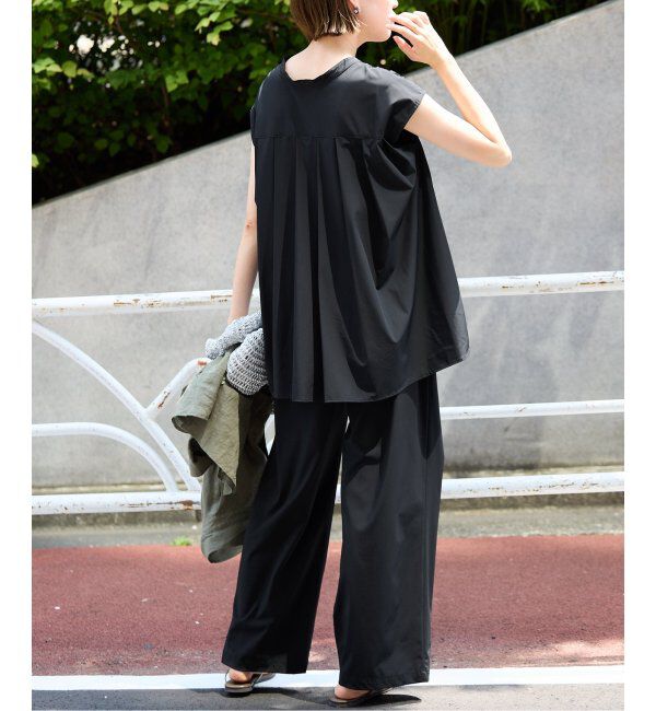 SLOBE IENA「《防しわ性/撥水/接触冷感/2枚セット》ナイロンブラウス&times;パンツセット」|シャツ・ブラウス|