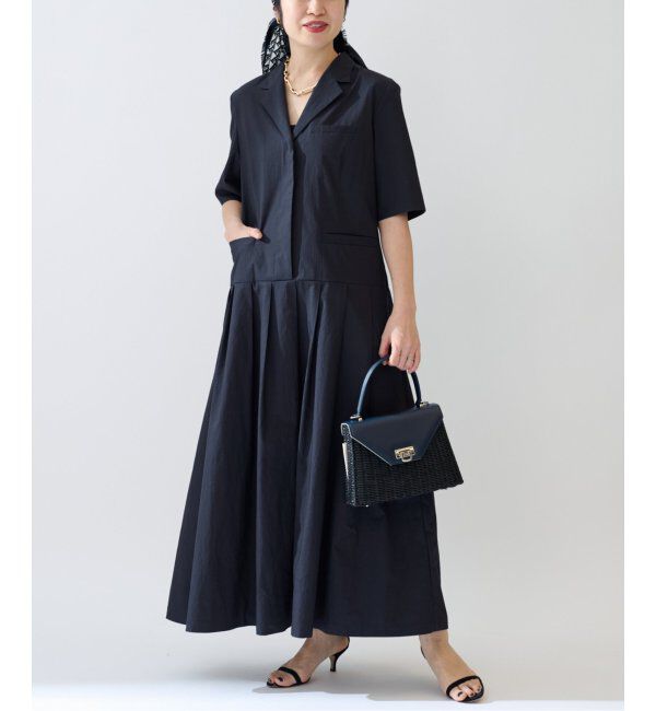 VERMEIL par iena「《追加》コットンリネンタイプライターワンピース」|ワンピース|ネイビー