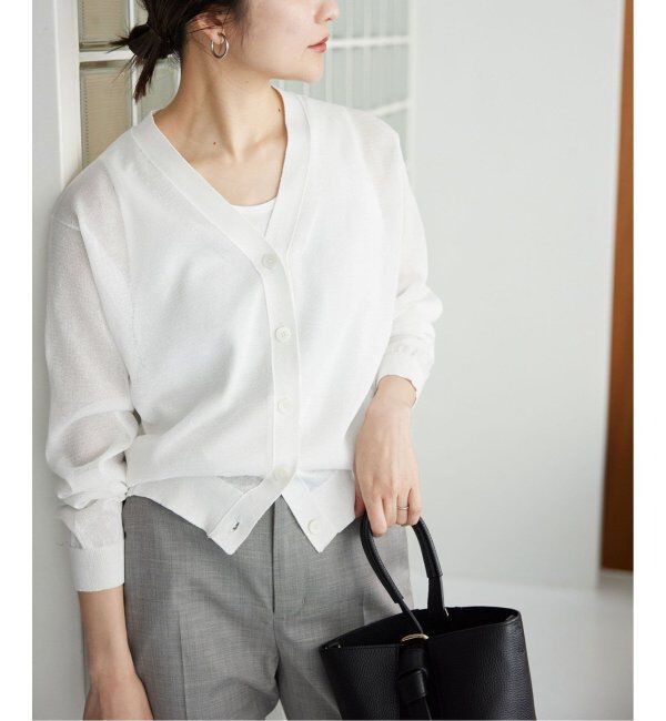 SLOBE IENA「《追加2》リネン混シアーカーディガン」|カーディガン|
