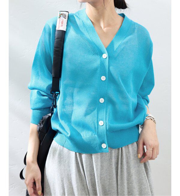 SLOBE IENA「《追加2》リネン混シアーカーディガン」|カーディガン|