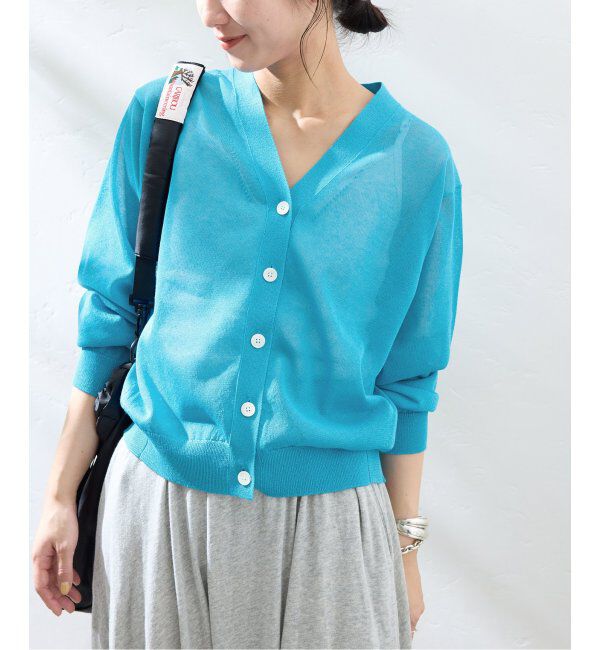 SLOBE IENA「《追加2》リネン混シアーカーディガン」|カーディガン|
