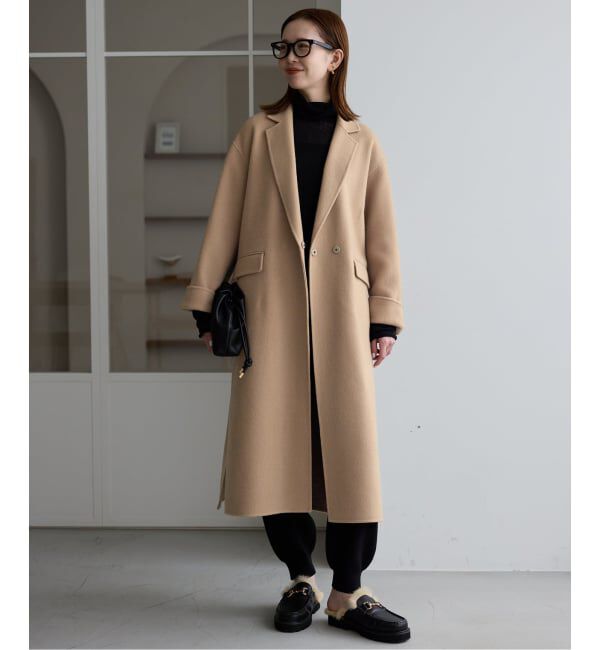 追加》souple woolダブルフェイスチェスターコート（SLOBE IENA