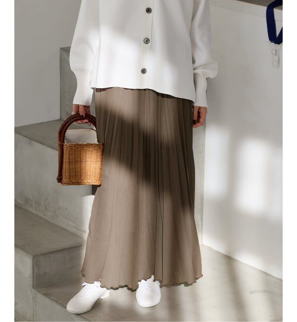 IENA「《予約》シアーメッシュプリーツスカート」|スカート|