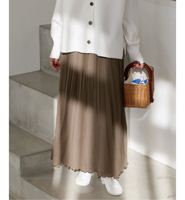 IENA「《予約》シアーメッシュプリーツスカート」|スカート|