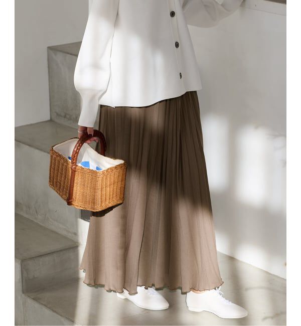 IENA「《予約》シアーメッシュプリーツスカート」|スカート|