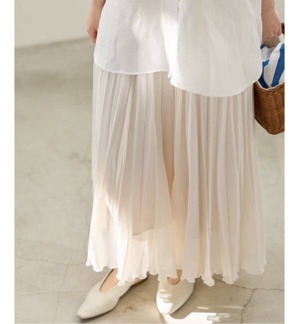 IENA「《予約》シアーメッシュプリーツスカート」|スカート|