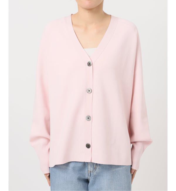 IENA「《追加予約》ファインコットンスムースVネックカーディガン」|カーディガン|