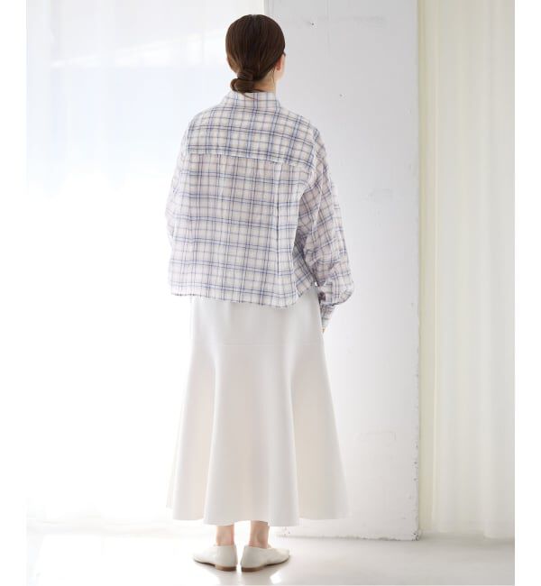 IENA「《追加予約》シャーリングチェックショートシャツ」|シャツ・ブラウス|