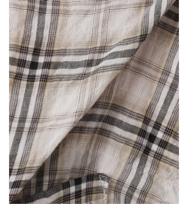 IENA「《追加予約》シャーリングチェックショートシャツ」|シャツ・ブラウス|