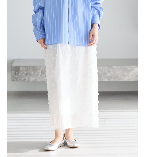 IENA「《予約》フラワージャガードタックスカート」|スカート|