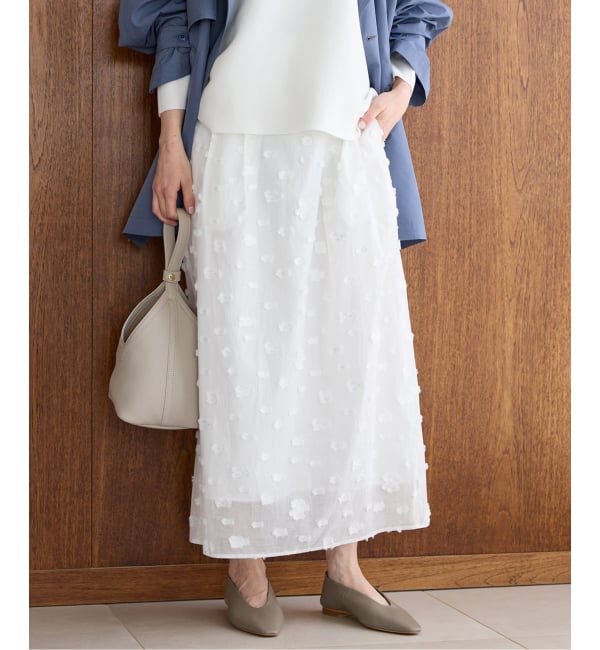 IENA「《予約》フラワージャガードタックスカート」|スカート|