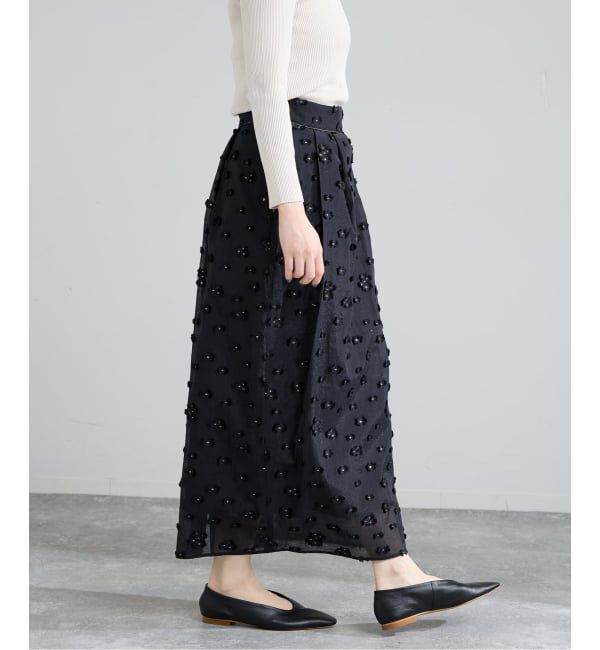 IENA「《予約》フラワージャガードタックスカート」|スカート|