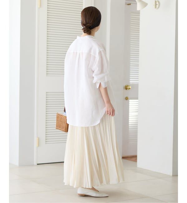 IENA「《一部カラーWEB限定/予約》ラミーリヨセルバンドカラーシャツ」|シャツ・ブラウス|