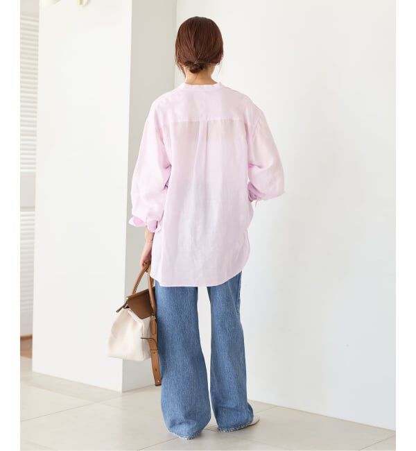 IENA「《一部カラーWEB限定/予約》ラミーリヨセルバンドカラーシャツ」|シャツ・ブラウス|