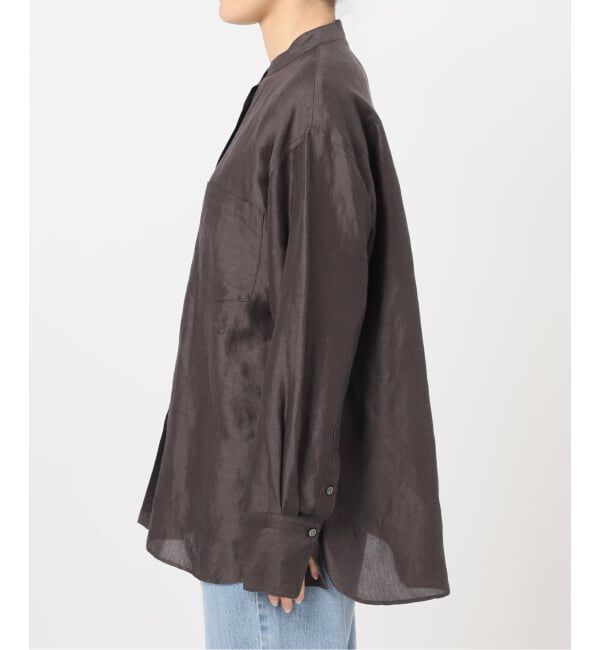 IENA「《一部カラーWEB限定/予約》ラミーリヨセルバンドカラーシャツ」|シャツ・ブラウス|