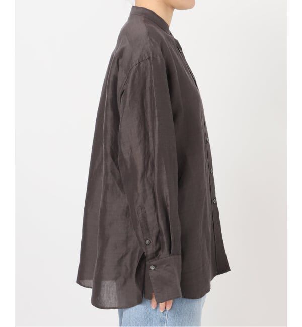 IENA「《一部カラーWEB限定/予約》ラミーリヨセルバンドカラーシャツ」|シャツ・ブラウス|