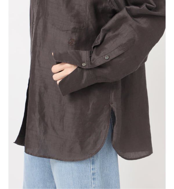 IENA「《一部カラーWEB限定/予約》ラミーリヨセルバンドカラーシャツ」|シャツ・ブラウス|