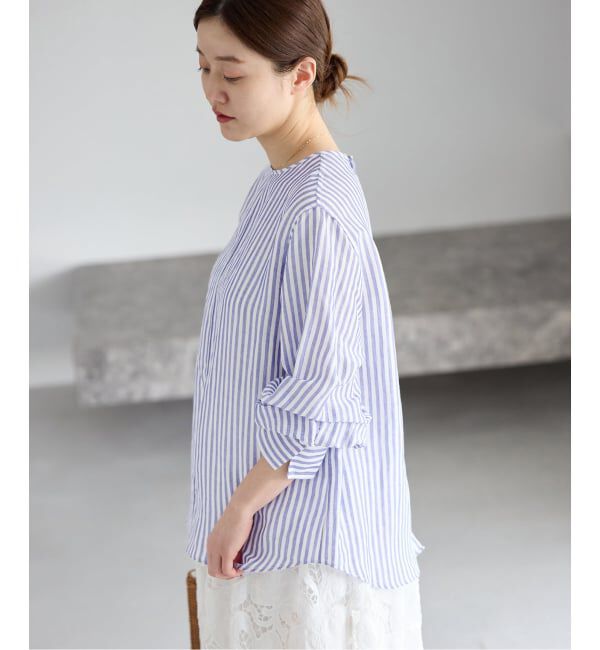 IENA「《WEB限定/追加2予約》ラミーリヨセルノーカラーブラウス」|シャツ・ブラウス|