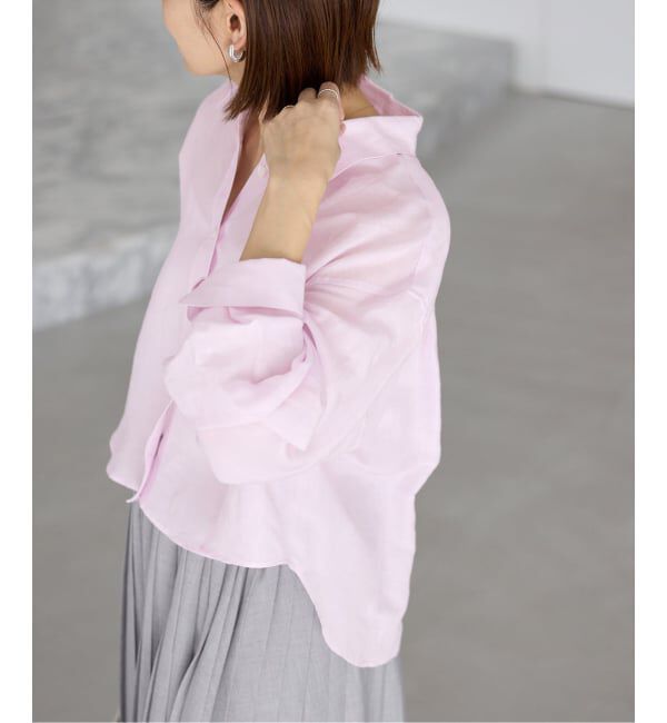 IENA「《WEB限定/追加3予約》ラミーリヨセルショートシャツ」|シャツ・ブラウス|ピンク